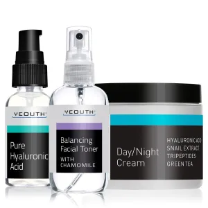 After-Peel Care: Pure Hyaluronic Acid 1 oz, Balancing Facial Toner 3.4 oz & Day/Night Cream 4 oz