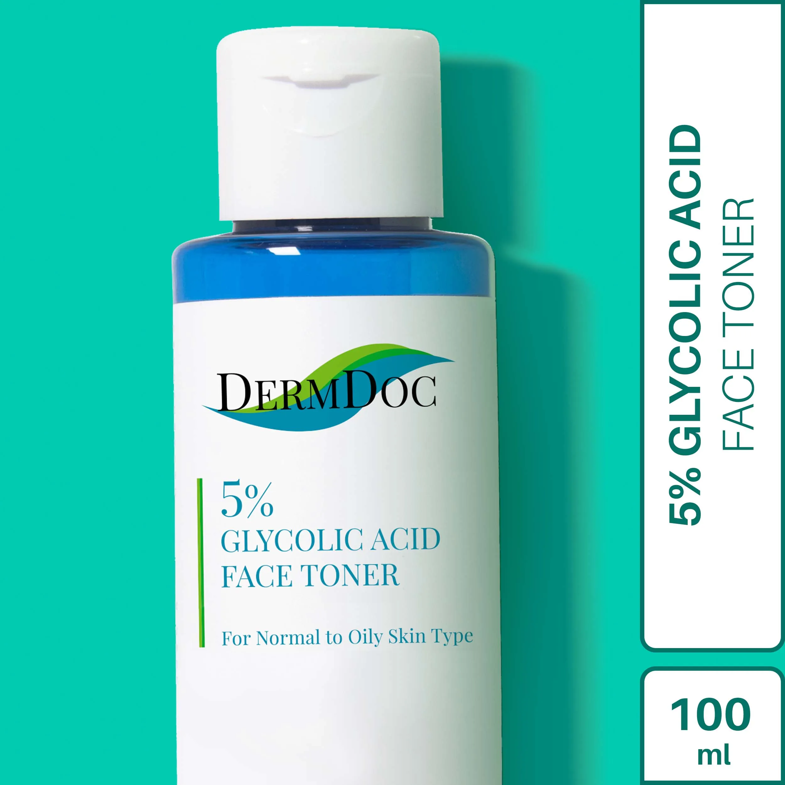 DermDoc 5% Glycolic Acid Face Toner (100 ml) | Toner for Normal and Oily Skin | Alcohol Free Toner | Exfoliating , Oil Control , Clears Clogged Pores , Smooth Skin