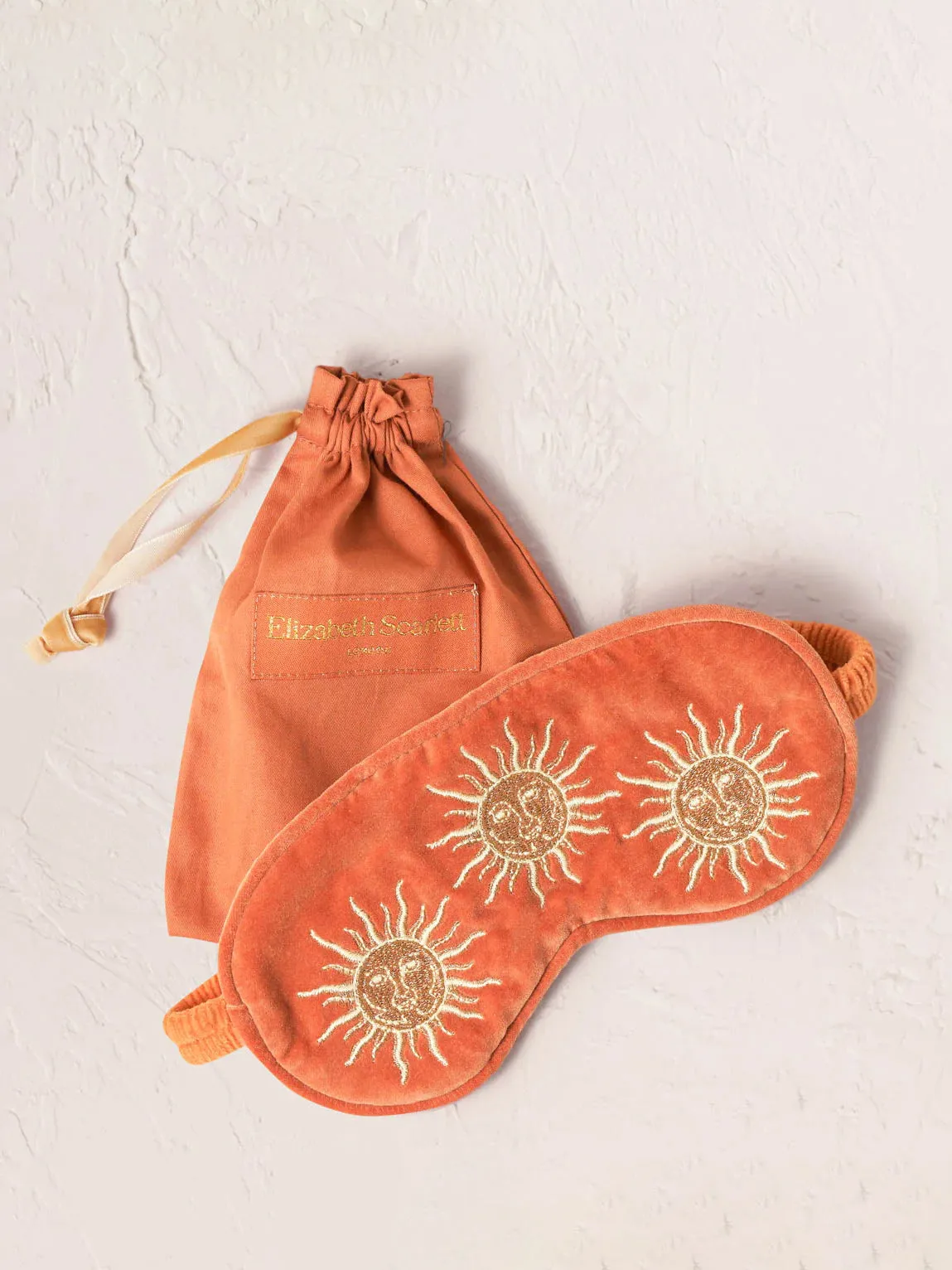 Elizabeth Scarlett Velvet Eye Mask - Rust Sun Goddess