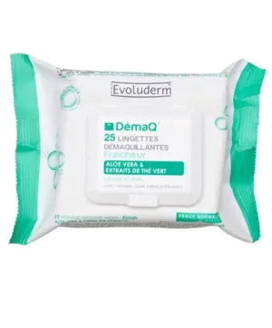 Evoluderm Makeup Remover Wipes With Aloe Vera And Green Tea