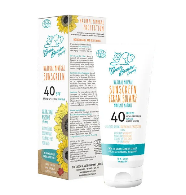 Organic SPF 40 Adult Sunscreen