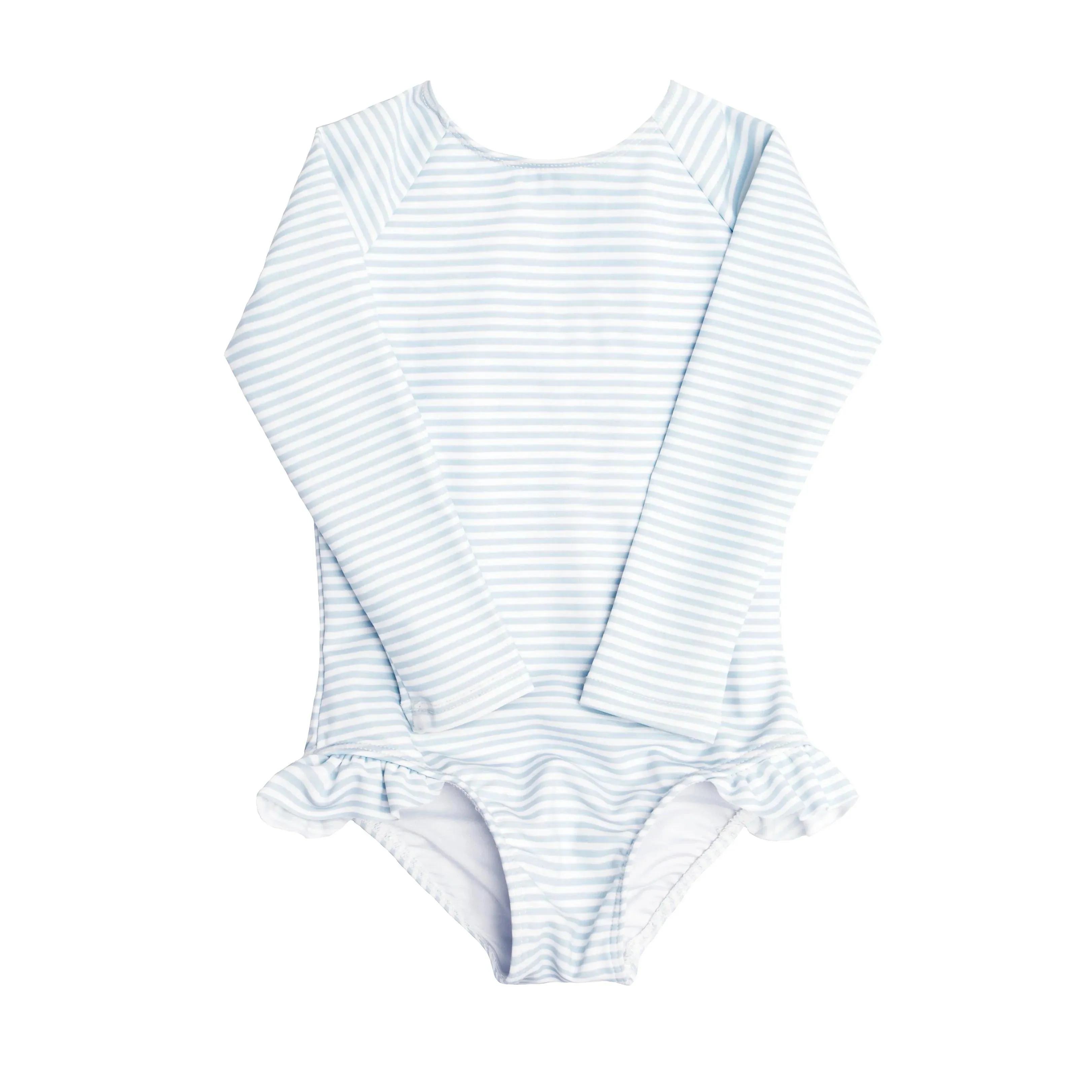 Powder Blue Stripe One Piece Rash Guard