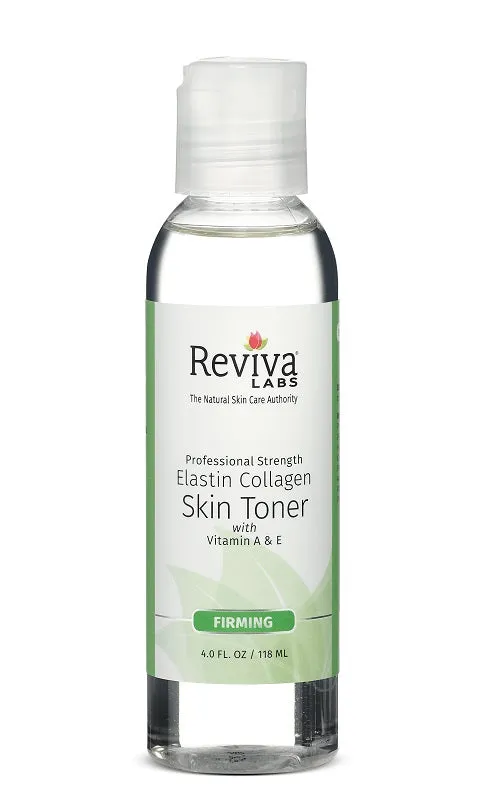 REVIVA - Elastin Collagen Skin Toner with Vitamin A & E - 4 fl. oz. (118 ml)