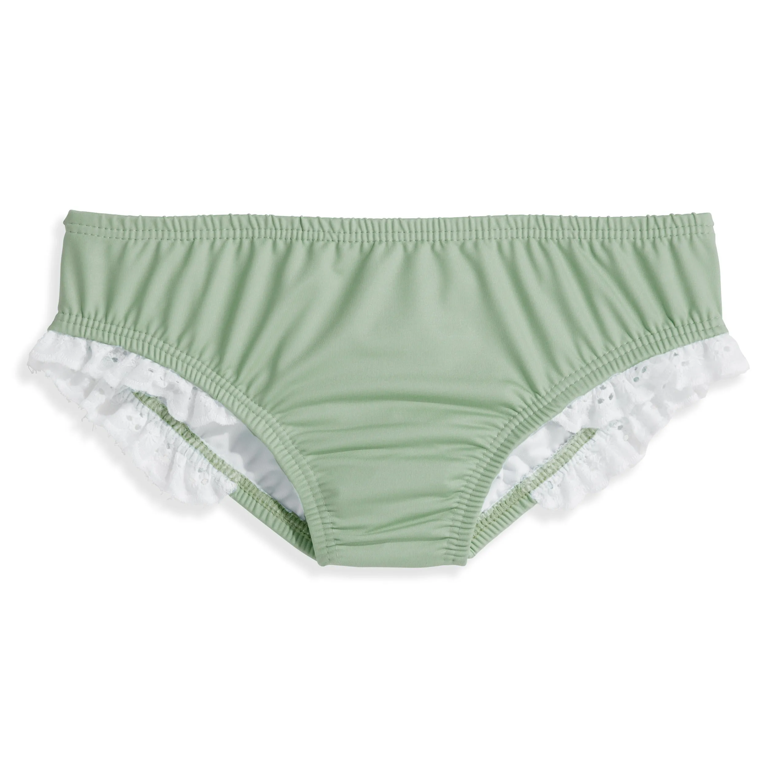 Ruffled Bathing Suit Bottom -- Green